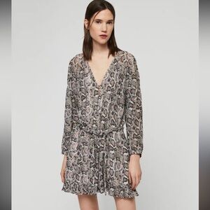 AllSaints Kaylee Misra Snake Skin Playsuit Rompers Size 4 MSRP $260.00